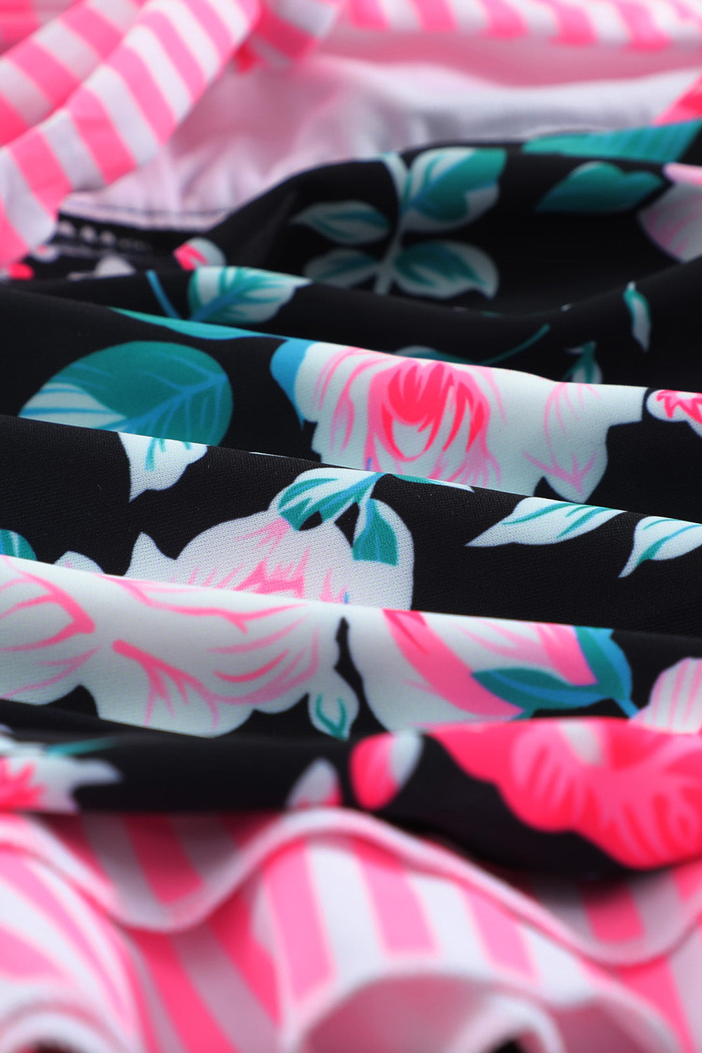 Mixed Print Tie-Back Two-Piece Swimsuit | Shop Emege